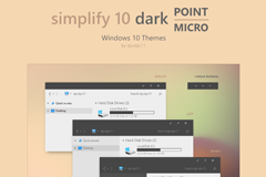 Win10主题：Simplify 10 Dark Point Micro 简约黑白