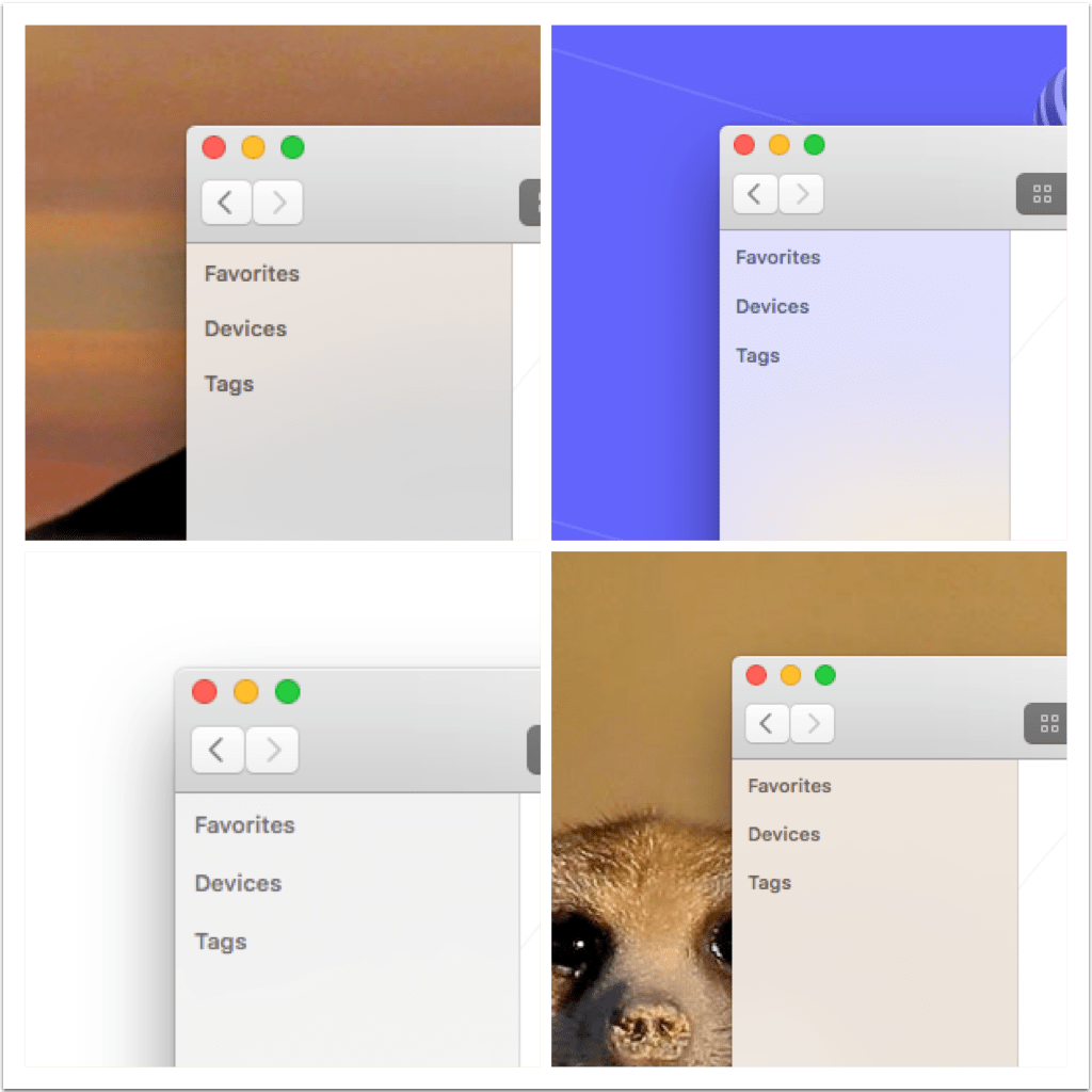 关闭MacOS的Finder侧边栏半透明效果