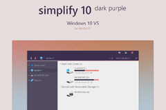 Win10主题：Simplify 10 Dark Purple 基佬紫